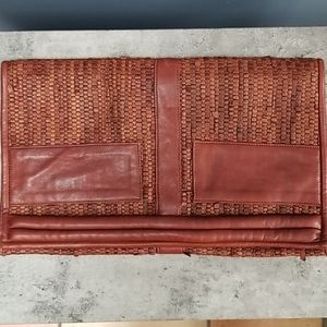 Vintage Rare handmade Roberto Desiderio brown woven leather bag